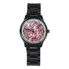 Abstract Blend Stainless Steel Round Watch