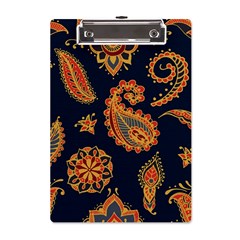 Bright-seamless-pattern-with-paisley-mehndi-elements-hand-drawn-wallpaper-with-floral-traditional-in A5 Acrylic Clipboard by Ket1n9