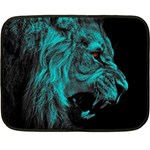 Angry Male Lion Predator Carnivore Two Sides Fleece Blanket (Mini) 35 x27  Blanket Front