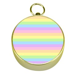 Cute Pastel Rainbow Stripes Gold Compasses by Ket1n9