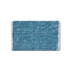 White And Blue Brick Wall Magnet (name Card)