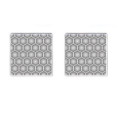 Halftone Tech Hexagons Seamless Pattern Cufflinks (square)