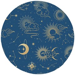 Seamless Galaxy Pattern Wooden Puzzle Round by Ket1n9