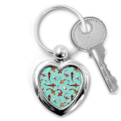 Pattern With Koi Fishes Key Chain (heart)