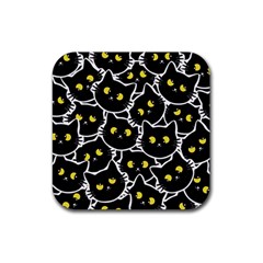 Cat Pattern Pet Drawing Eyes Rubber Coaster (square) by Loisa77