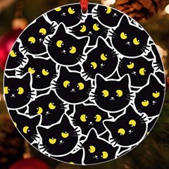 Cat Pattern Pet Drawing Eyes Uv Print Acrylic Ornament Round by Loisa77