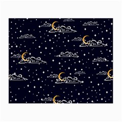 Hand Drawn Scratch Style Night-sky-with-moon-cloud Space Among-stars-seamless Pattern Vector Design Small Glasses Cloth