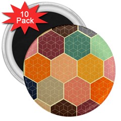 Hexagonal Pattern Vector 3  Magnets (10 Pack) 