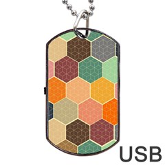 Hexagonal Pattern Vector Dog Tag Usb Flash (one Side)