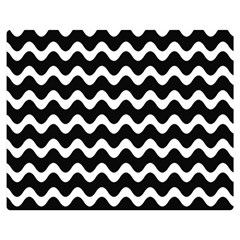 Wave-black White Premium Plush Fleece Blanket (medium)