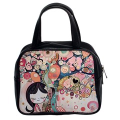 Whimsical Colorful Young Girl Classic Handbag (two Sides) by Loisa77