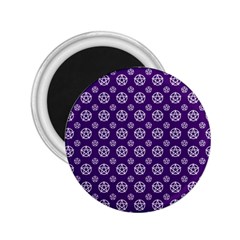 White Pentacle And Purple Pattern 2 25  Magnets by cheekywitch