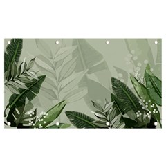 Banana Leaf Plant Pattern Banner And Sign 7  X 4  by anzea