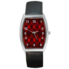 Pattern Red Black, Barrel Style Metal Watch by 2607694c