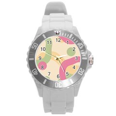 Line Pattern Dot Round Plastic Sport Watch (l)