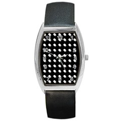 Background Dots Circles Graphic Barrel Style Metal Watch by Ndabl3x