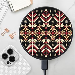 Vector Illustration Of Ukrainian Folk Seamless Pattern Ethnic Ornament Border Element Traditional Wireless Fast Charger(black) by Bedest