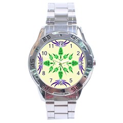 Thistle Flower Purple Thorny Flora Stainless Steel Analogue Watch