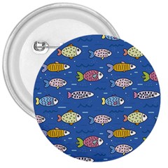 Sea Fish Blue Submarine Animal 3  Buttons by Proyonanggan