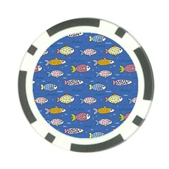 Sea Fish Blue Submarine Animal Poker Chip Card Guard (10 Pack) by Proyonanggan