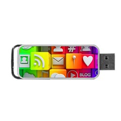 Colorful 3d Social Media Portable Usb Flash (one Side)