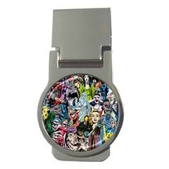 Vintage Horror Collage Pattern Money Clips (round) 