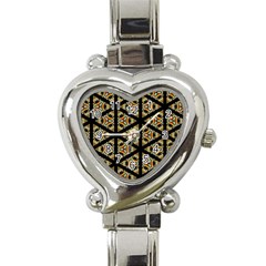 Pattern Stained Glass Triangles Heart Italian Charm Watch