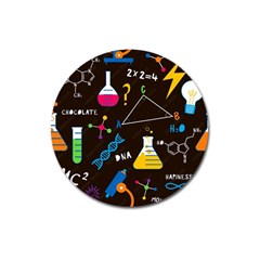 Science Lesson Flat Vector Seamless Pattern Magnet 3  (round) by Loisa77