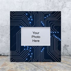 Seamless Pattern Of Glowing Circuit Board Neon Technology White Box Photo Frame 4  X 6  by Loisa77