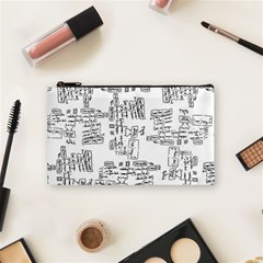 Blackboard Algorithms Black And White Pattern Cosmetic Bag (small)