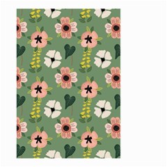 Flower Green Pink Pattern Floral Small Garden Flag (two Sides) by anzea