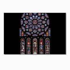 Chartres Cathedral Notre Dame De Paris Stained Glass Postcard 4 x 6  (pkg Of 10) by Grandong