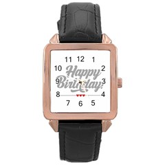 Birthday  Rose Gold Leather Watch  by didisemporium