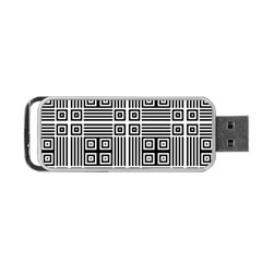 Squares Inside Background Checkered Contemporary Effect Electronic Futuristic Graphic Illusion Modern Portable Usb Flash (one Side)