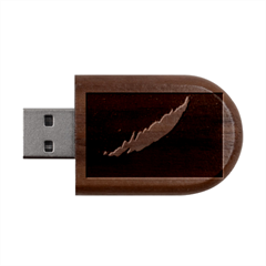 Aurora Borealis Beautiful Northern Lights Nature Wood Oval Usb Flash Drive by Loisa77