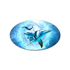 Dolphin Blue Fantasy Sticker Oval (100 Pack) by Loisa77