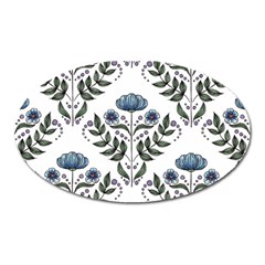 Flower Seamless Pattern Victorian Oval Magnet