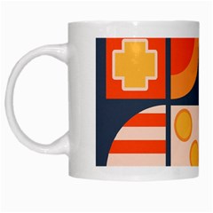 Square Shapes Pattern Design White Mug