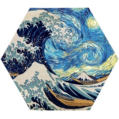 The Great Wave Of Kanagawa Painting Wooden Puzzle Hexagon by Perong