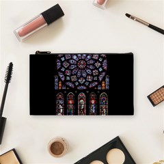 Chartres Cathedral Notre Dame De Paris Stained Glass Cosmetic Bag (small) by Grandong