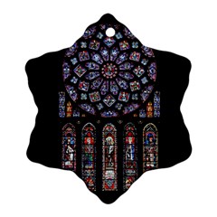 Chartres Cathedral Notre Dame De Paris Stained Glass Ornament (snowflake)