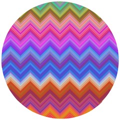 Pattern Chevron Zigzag Background Wooden Puzzle Round