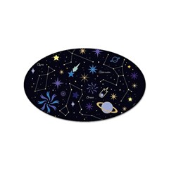 Starry Night  Space Constellations  Stars  Galaxy  Universe Graphic  Illustration Sticker (oval)