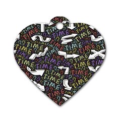 Time Nonlinear Curved Undirected Dog Tag Heart (one Side)