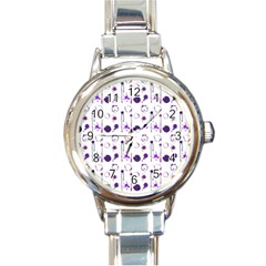 Liquid Splash Pattern Stroke Drip Round Italian Charm Watch