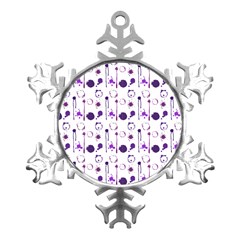 Liquid Splash Pattern Stroke Drip Metal Small Snowflake Ornament by Perong