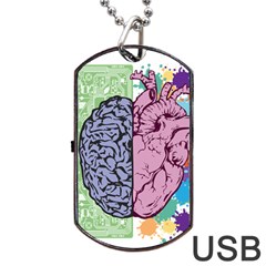 Brain Heart Balance Emotion Dog Tag Usb Flash (one Side) by Maspions