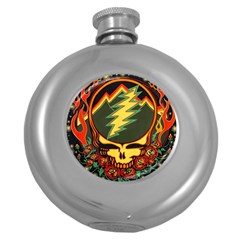 Grateful Dead Steal Your Face Deadhead Hippie Logo Music Round Hip Flask (5 Oz) by Perong