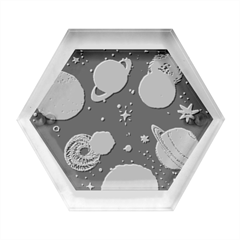 Space Galaxy Art Cute Art Hexagon Wood Jewelry Box