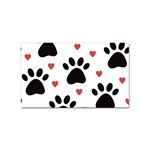 Dog Paw Vector Seamless Pattern With Hearts Sticker Rectangular (100 pack) Front